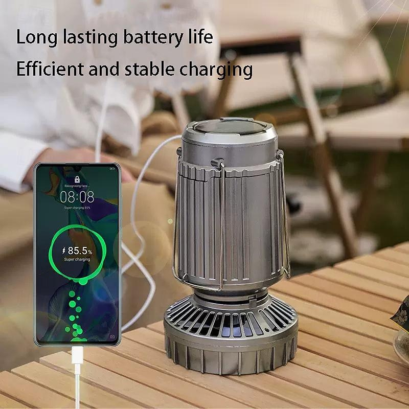 Solar Electric Fan Camping Lamp with Bluetooth Speaker Portable Switch Camping Lamp Lithium Battery Solar USB Charging4