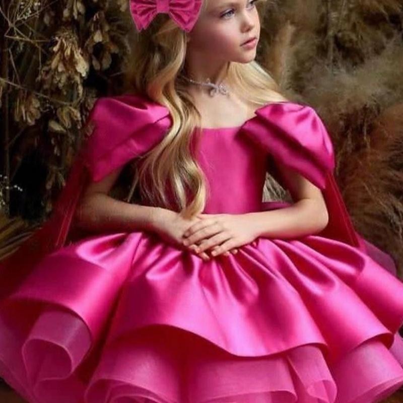 Kids Girls' Flower Girl Dress Party Dress Solid Color Sleeveless Performance Wedding Party Mesh Princess Sweet Mesh Mid-Calf Sheath Dress Tulle Dress Flower Girl's Dress Summer Spring Fall 4-13 Years3