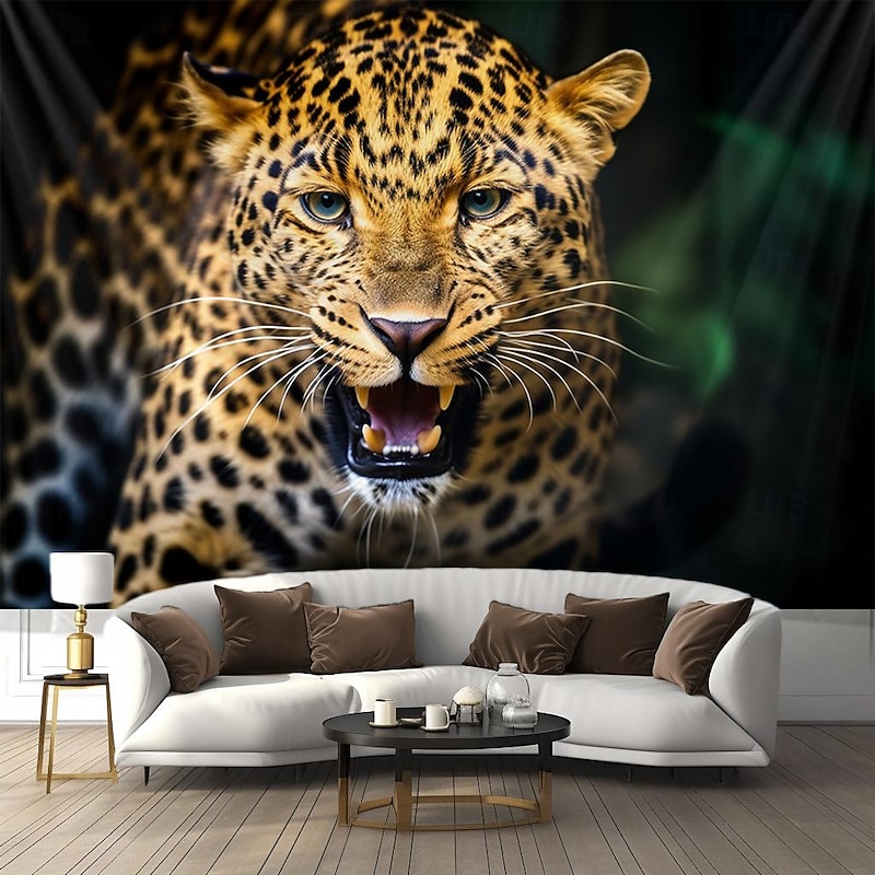 Leopard Animal Hanging Tapestry Wall Art Large Tapestry Mural Decor Photograph Backdrop Blanket Curtain Home Bedroom Living Room Decoration3