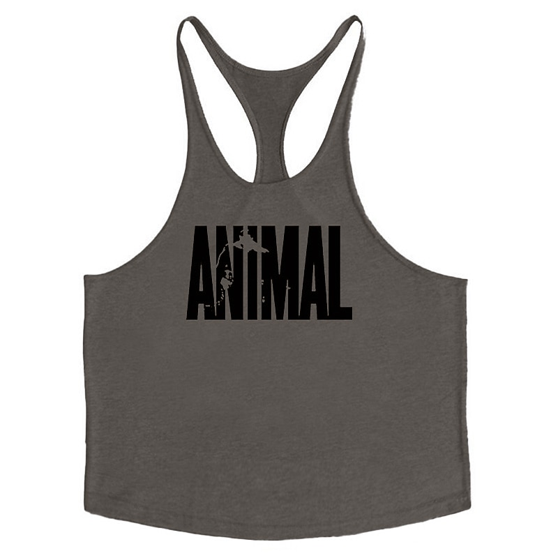 Men's Letter Tank Top Vest Top Undershirt Racer Back Tank Top Sleeveless T shirt U Neck Shirt Fashion Muscle Workout Vacation Sport Daily White Yellow Red Summer Clothing Apparel M L XL XXL2