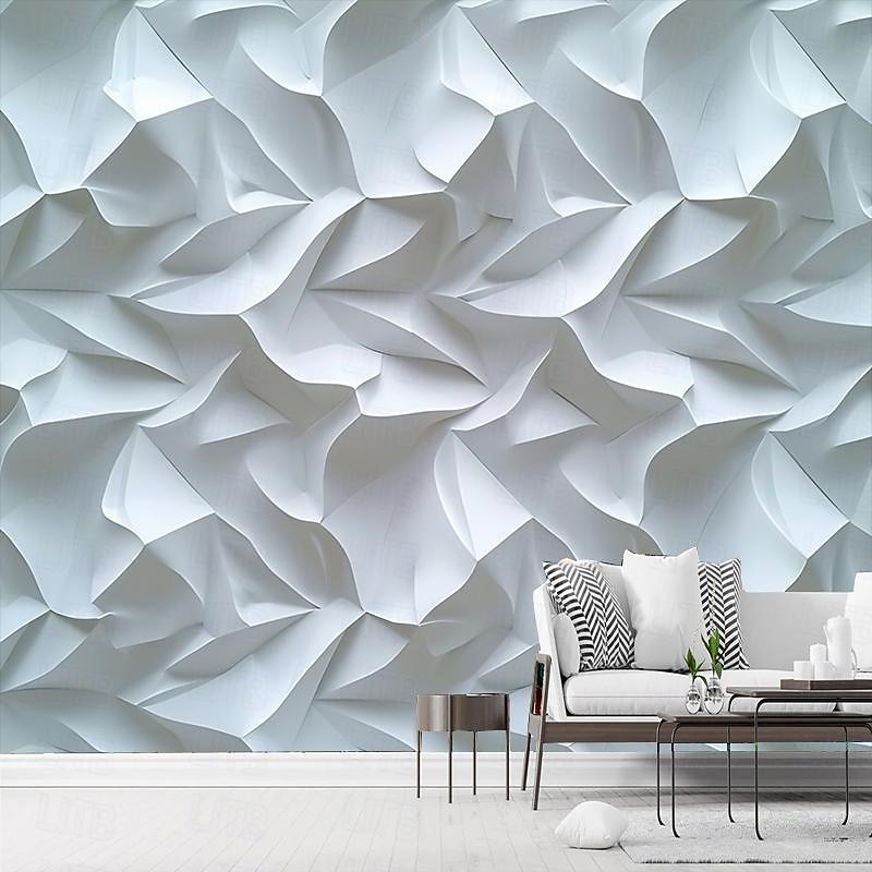 Cool Wallpapers 3D White Wallpaper Wall Mural Wall Covering Sticker Peel and Stick Removable PVC/Vinyl Material Self Adhesive/Adhesive Required Wall Decor for Living Room Kitchen Bathroom2