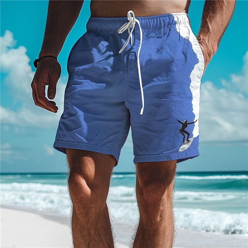 Surf Men's Resort 3D Printed Board Shorts Swim Trunks Elastic Waist Drawstring with Mesh Lining Aloha Hawaiian Style Holiday Beach S TO 3XL