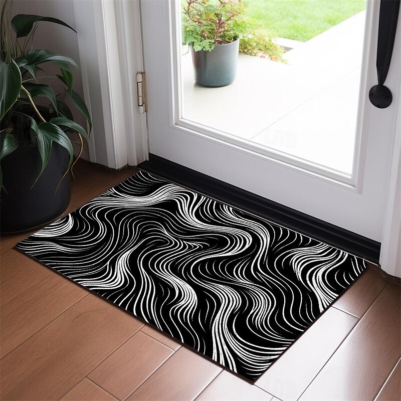 Abstract Line Doormat Floor Mats Washable Rugs Kitchen Mat Non-Slip Oil Proof Rug Indoor Outdoor Mat Bedroom Decor Bathroom Mat Entrance Rug3