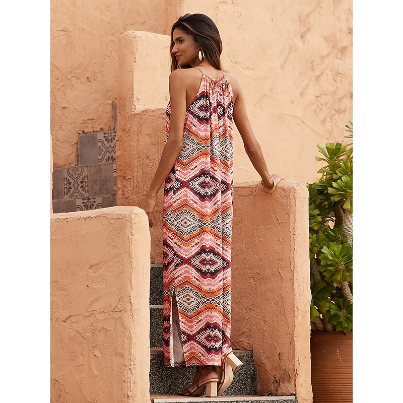 Beryl Adjustable Neckline Halter Modal Maxi Dress2