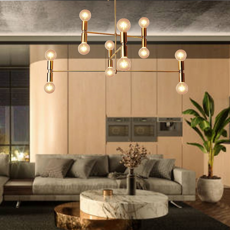 LED Pendant 55/100cm Ceiling Light Fixture Adjustable Height Pendant Mid-Century Modern Ceiling Light for Living Room, Dining Room, Kitchen4