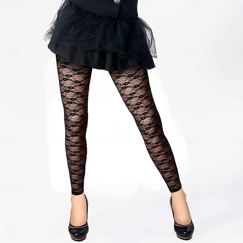 Retro Vintage 1980s Outfits Masquerade 80's Party Girl Lace Fancy Dress Women's Halloween Carnival Masquerade Party / Evening Pride Parade Pride Month Adults' Pants Gloves Earrings4