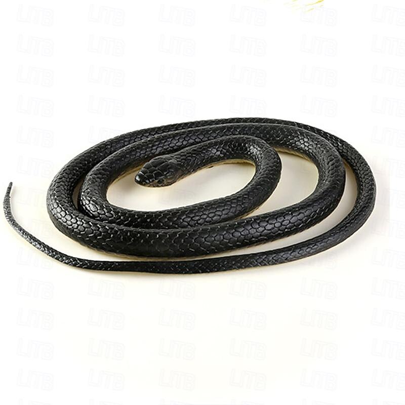 Realistic Fake Rubber Toy Snake Black Fake Snakes 49 Inch Long April Fool's Day3