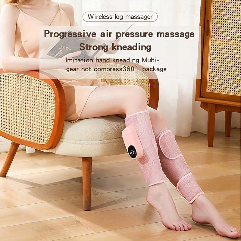Electric Leg Massager Cordless Air Pressure Massager Rechargeable Calf Airbag Massage Holiday Gift For Parents for Male Female Calf Vibration Muscle Relaxation Heating Varicose Veins2