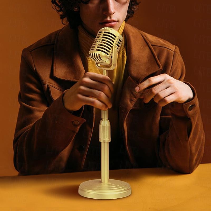 Retro Microphone Props Simulation Nostalgic Microphone Model Cross-Border Live Broadcast Bar Decoration Photography Props Ornaments4