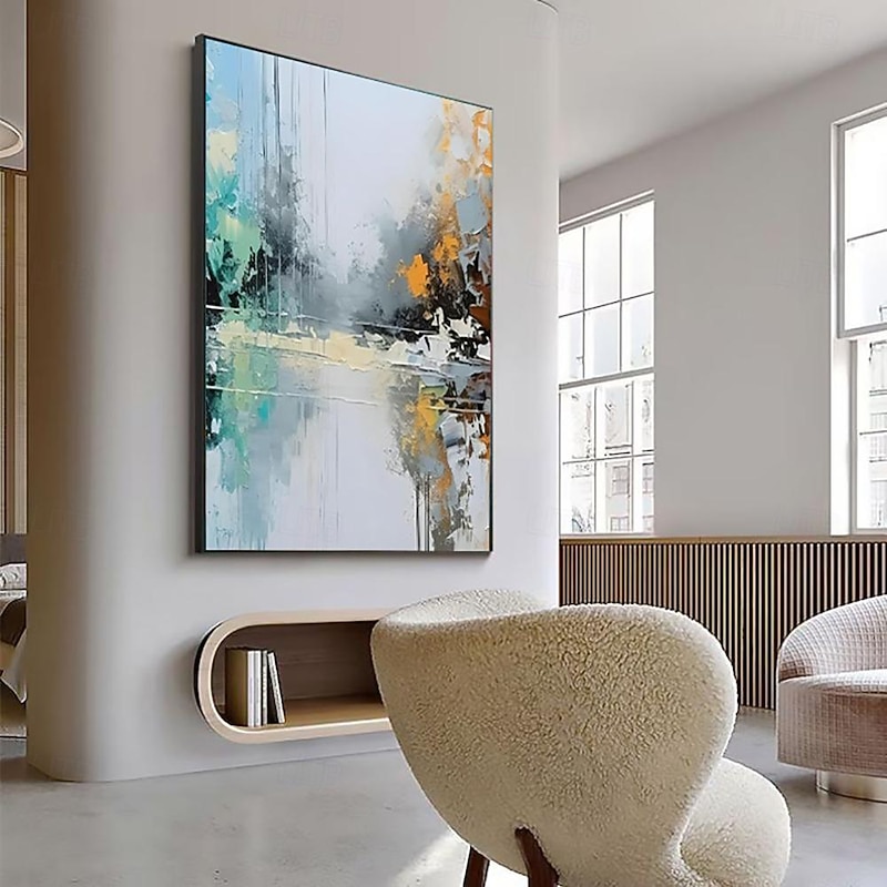 Handmade Oil Painting Canvas Wall Art Decoration Vertical Modern Abstract Art for Home Living Room Hallway Decor Rolled Frameless Unstretched Painting3