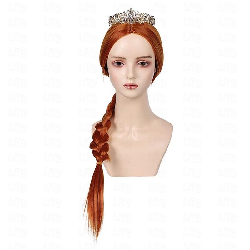 Shrek Movie Fiona Cosplay Wig Crown Heat Resistant Synthetic Hair Carnival Halloween Party Props2