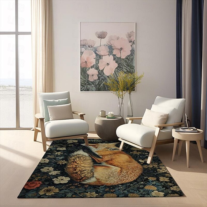 Inspired William Morris Fox Area Rug Kitchen Mat Non-Slip Oil Proof Floor Mat Livingroom Rug Indoor Outdoor Mat Bedroom Decor Bathroom Mat Entrance Rug Door Mat3