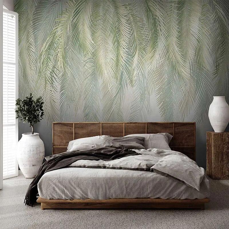 Cool Wallpapers Landscape Flower Wallpaper Wall Mural Green Plants Sticker Peel and Stick Removable PVC/Vinyl Material Self Adhesive/Adhesive Required Wall Decor for Living Room Kitchen Bathroom2