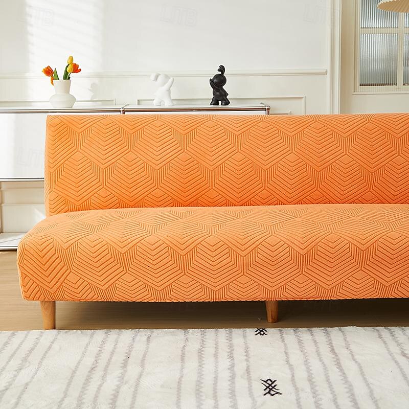 3 Different Sizes Jacquard Fabric Armless Sofa Bed Cover Sofa New Year Decor Slipcovers Stretch Protector Elastic Bench Cover4