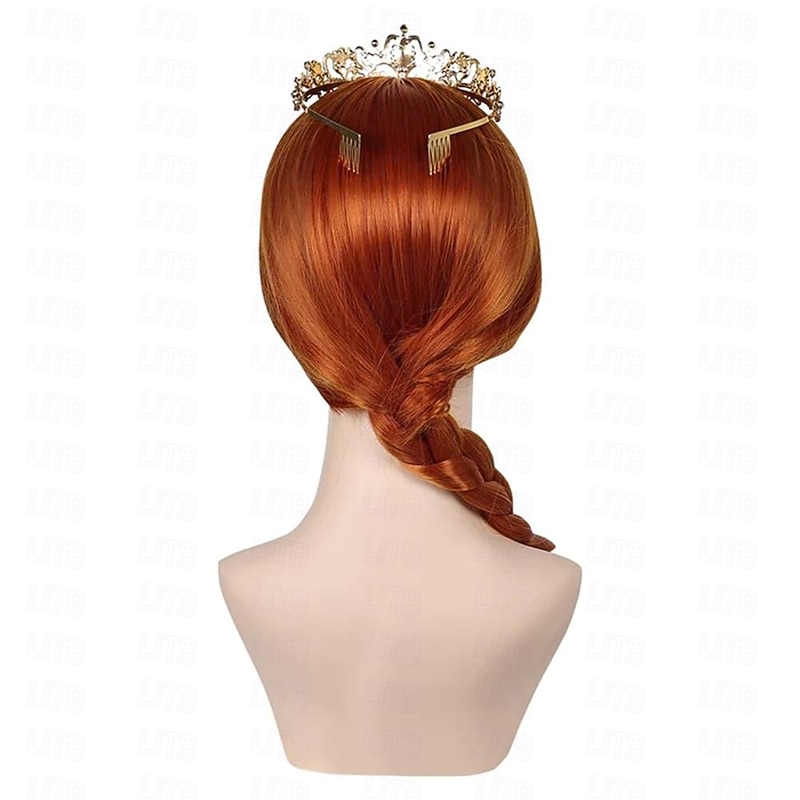 Shrek Movie Fiona Cosplay Wig Crown Heat Resistant Synthetic Hair Carnival Halloween Party Props4