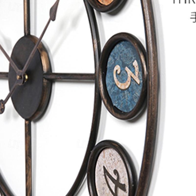 Large Wall Clock Battery Operated Analog Silent Non-Ticking Round Decorative Clock for Kitchen Office Restaurant Coffee Bar Decor 60 cm4