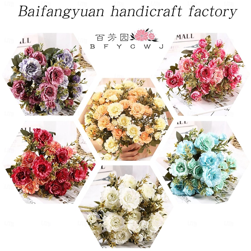 1 pc Artificial Flower Stem Artificial Flowers Bouquet Fake Flowers for Home Wedding Decoration Mother's Day Gifts2