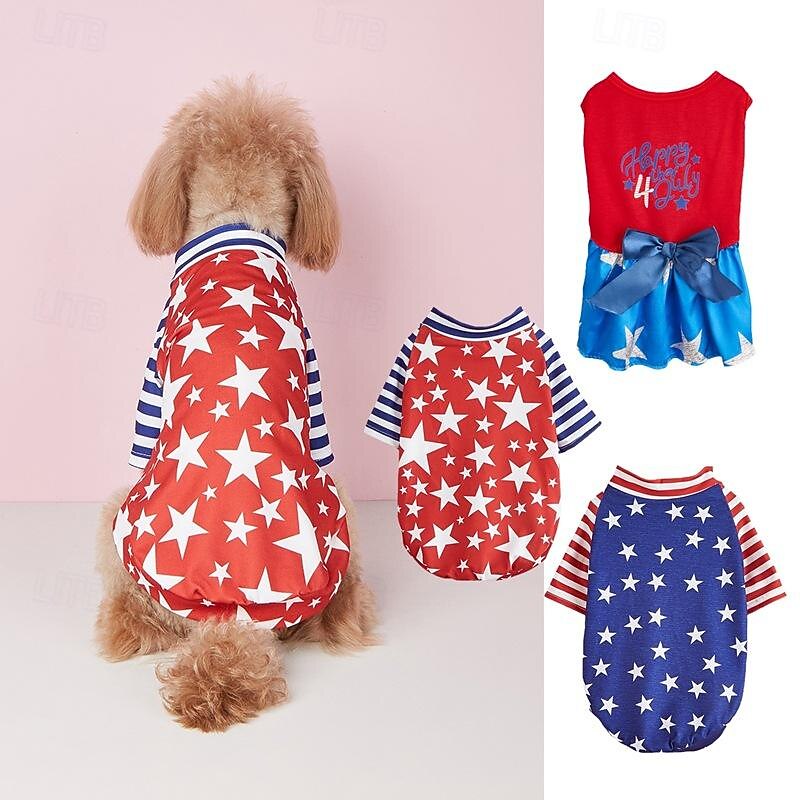 Dog Cat Shirt / T-Shirt Dress Cute Casual Winter Breathable Soft Washable Comfortable Outdoor Casual Daily Dog Clothing for Bichon Frise Pomeranian Baby Pet Papillon Small
