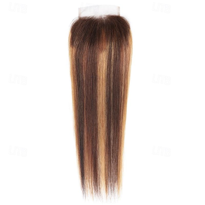 Highlight P4/27 Straight Human Hair Extensions 3 Bundles with Closure For Black Women4