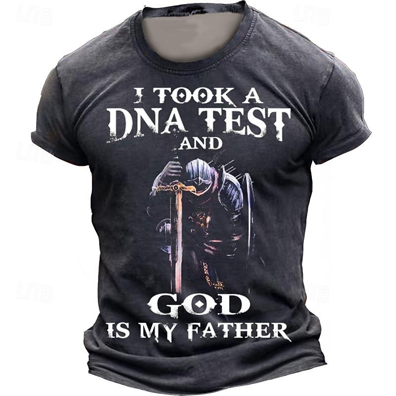 Men's Graphic God is My Father T Shirt Short Sleeve T shirt 3D Print Crew Neck Shirt Daily Designer Street Style Sports Outdoor Holiday Going out Black Navy Blue Brown Spring & Summer Clothing Apparel4