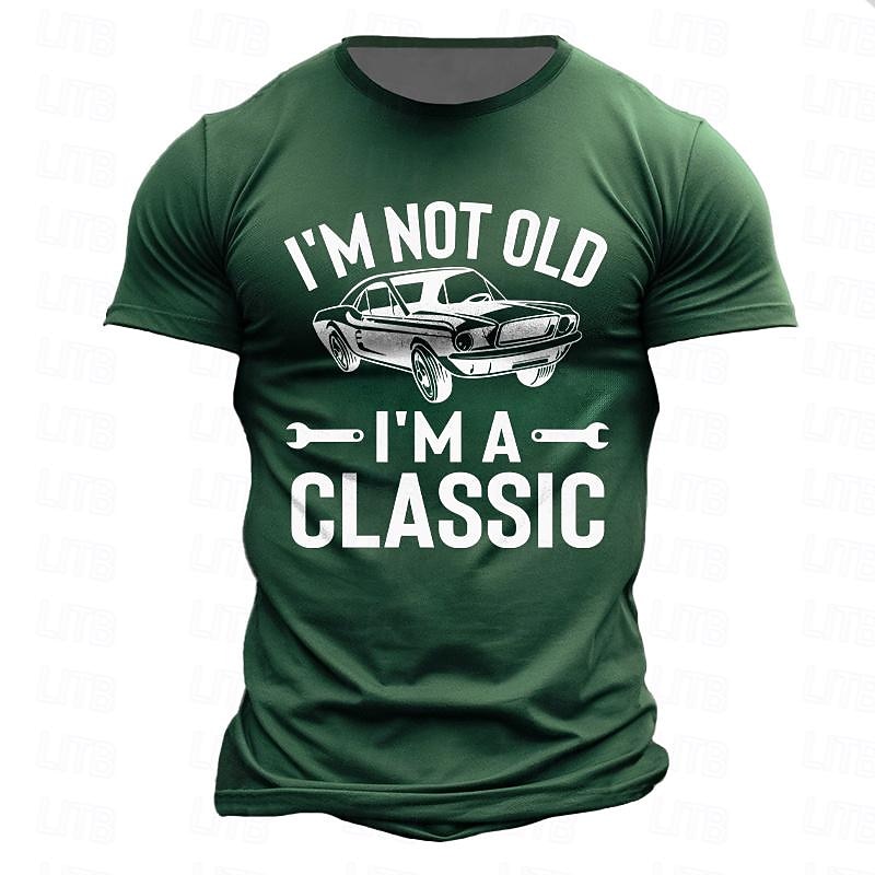 Men's Graphic Car I'm Not Old Classic T Shirt Short Sleeve T shirt 3D Print Crew Neck Shirt Casual Street Style Sports Outdoor Holiday Going out Black Navy Blue Brown Spring & Summer Clothing Apparel4