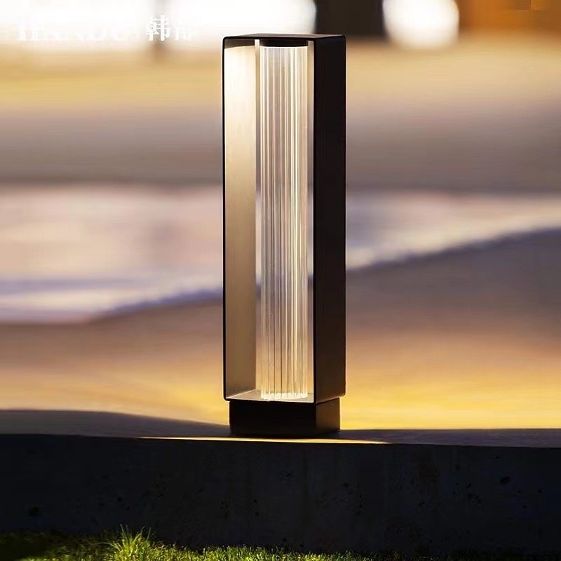 Pathway Lights Post Lights IP55 Waterproof Outdoor Lamp Post Lawn Light Floor Lamp Metal Glass E26 Lampholder Hardwired
