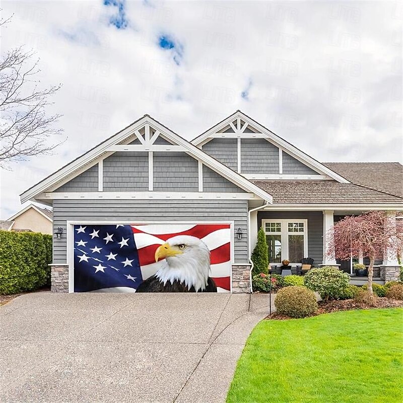 4th of July Independence Day Eagle Outdoor Garage Door Cover Banner Beautiful Large Backdrop Decoration for Outdoor Garage Door Home Wall Decorations Event Party Parade2