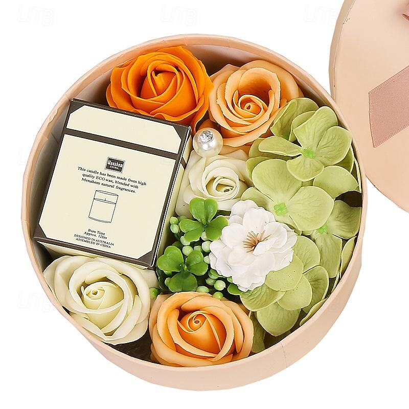 Valentine's Day Christmas Cross border Innovation Gifts Aromatherapy Soap Flower Small Round Box for Girlfriend's Holiday Birthday Gift4