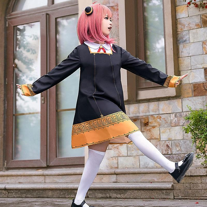 Cosplay Anya Forger Anime Dress Outfits Masquerade Cosplay Suits Halloween Carnival Masquerade Dress Socks Headwear For Women's Girls' Kid's Adults'3