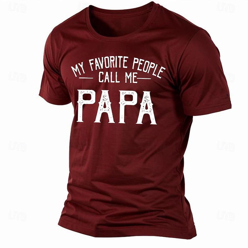 Men's T-Shirt My Favorite People Call Me Papa Graphic Short Sleeve Tee for Grandfathers & Dads4