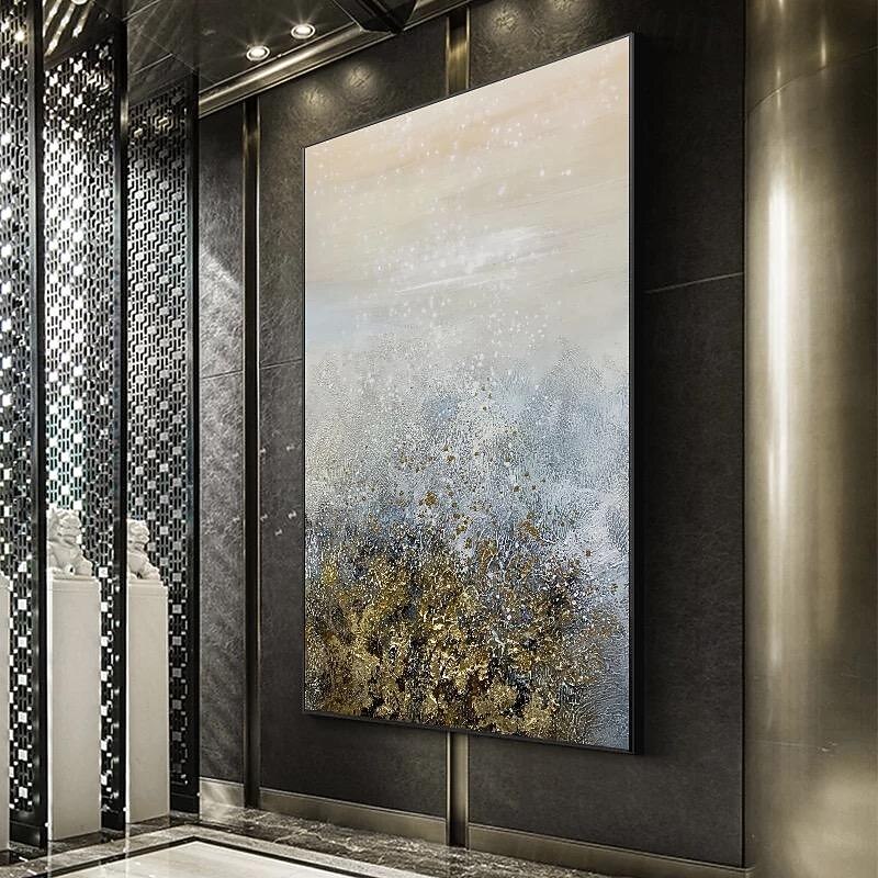 Mintura Handmade Gold Abstract Texture Oil Paintings On Canvas Wall Art Decoration Modern Picture For Home Decor Rolled Frameless Unstretched Painting2