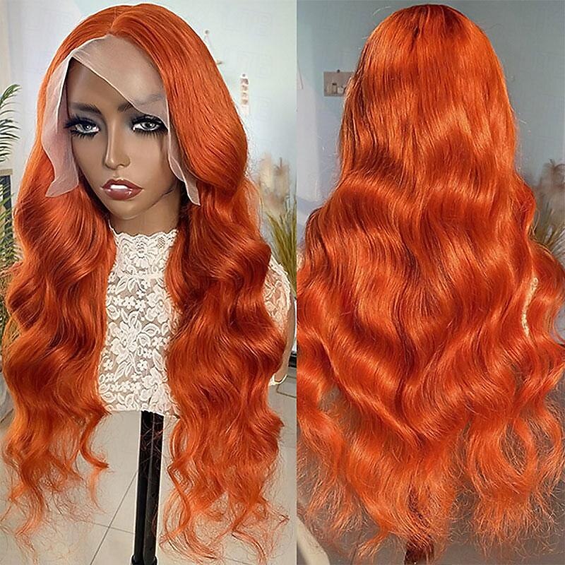 Remy Human Hair 13x4 Body Wave Ginger Lace Front Wigs Human Hair Wig 150% Density With Baby Hair2