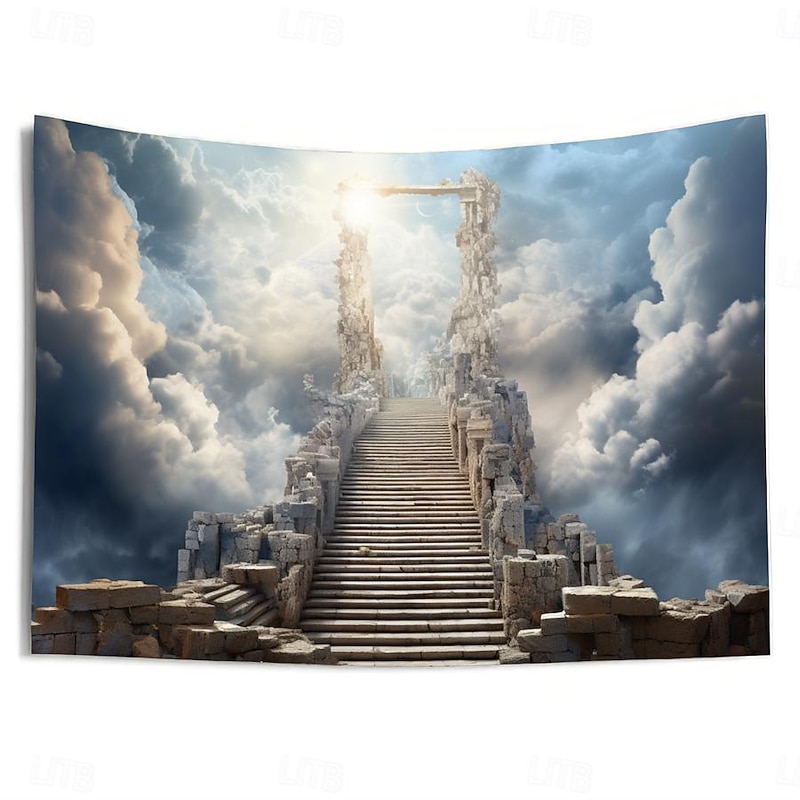 Ladder to Heaven Hanging Tapestry Wall Art Large Tapestry Mural Decor Photograph Backdrop Blanket Curtain Home Bedroom Living Room Decoration4