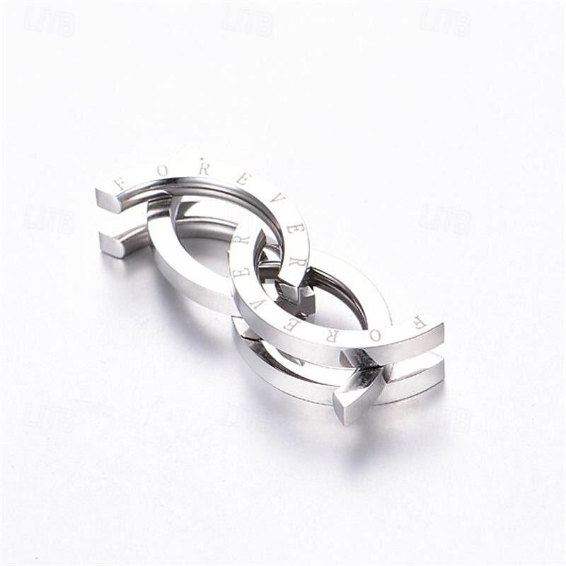 Stainless Steel Men's Deformed Ring Kissing Fish Titanium Steel Necklace And Ring Dual-purpose And Extendable4