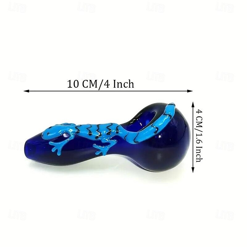 1pc Handmade Glass Pipe For Blue Glow-in-the-dark Gecko Glass Pipe3