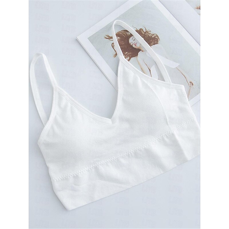 Women's Top Pure Color Fashion Sport Simple Daily Nylon Breathable Straps Sleeveless Tank Top Backless Chest pads Summer Spring Home Outfits