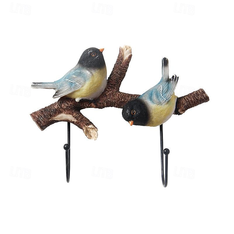 Creative Coat Hooks Wall Mounted Hook Rack Birds Hooks Coat Hanger Rack Vintage Wall Hanging Hooks Entryway Hanger for Keys Towels Coats Hats4