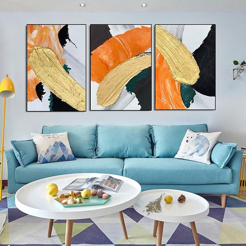 Mintura Handmade Abstract Golden Oil Paintings On Canvas Wall Art Decoration Modern Picture For Home Decor Rolled Frameless Unstretched Painting2