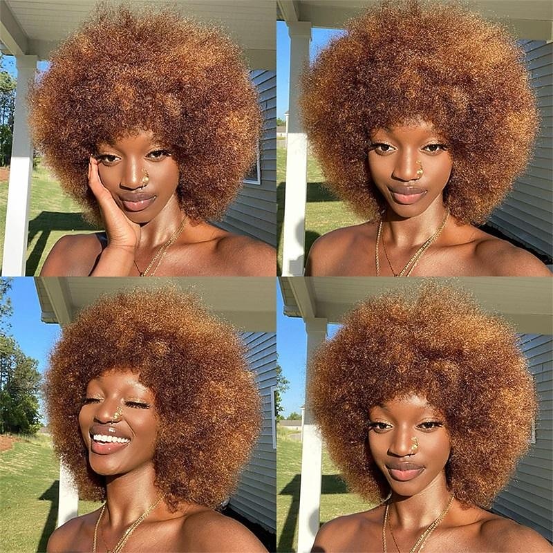 Afro Wigs for Black Women 10 inch Afro Curly Wig 70s Large Bouncy and Soft Afro Puff Wigs Natural Looking Full Wigs for Party Cosplay Afro Wig Halloween Wigs3