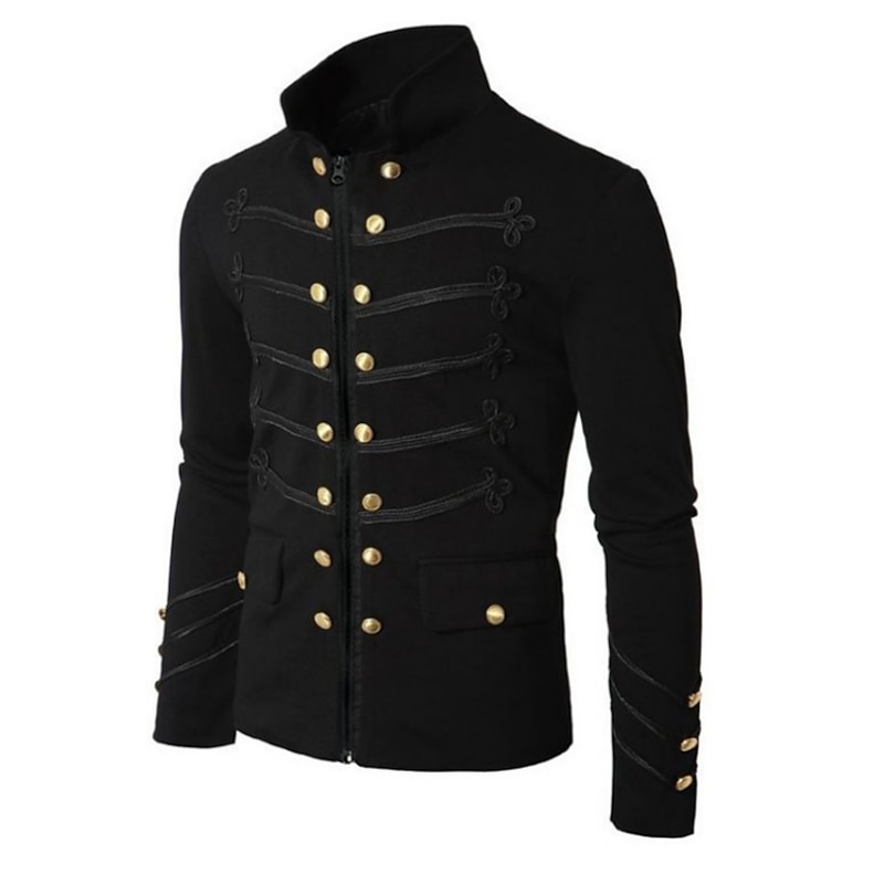 Retro Vintage Medieval Coat Masquerade Circus Jacket Prince Aristocrat Plus Size Fancy Dress Men's Carnival Masquerade Queen's Platinum Jubilee 2022 Elizabeth 70 Years Adults' Coat Blouse Spring Fall2