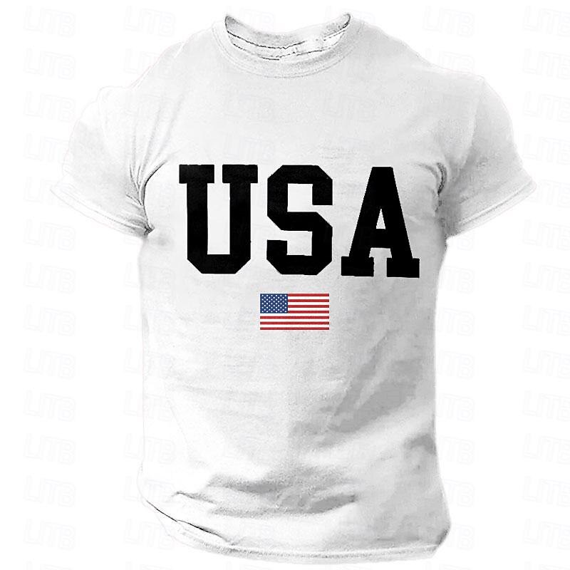 Veterans Day Men's Patriot Patriotic Veteran USA National Flag T shirt Tee Top Cotton Short Sleeve Graphic Shirt Heather Gray Black White Comfortable Tee Sports Outdoor Holiday Fashion Designer3