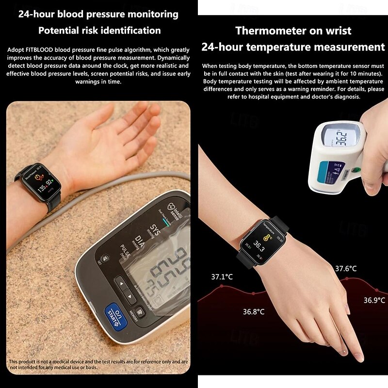 TK10 ECGPPG Smart Watch Non-invasive Blood Sugar Heart Rate Blood Pressure Blood Oxygen Sleep Monitoring Smartwatches3