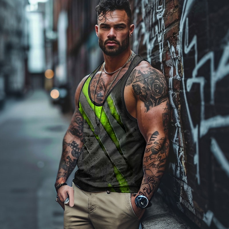 Men's Graphic Color Block Gothic Horror Vest Top Racer Back Tank Top Sleeveless T Shirt for Men Sleeveless T shirt 3D Print V Neck Shirt Sports Daily Simple Sports Outdoor Holiday Gym Red Blue Purple2