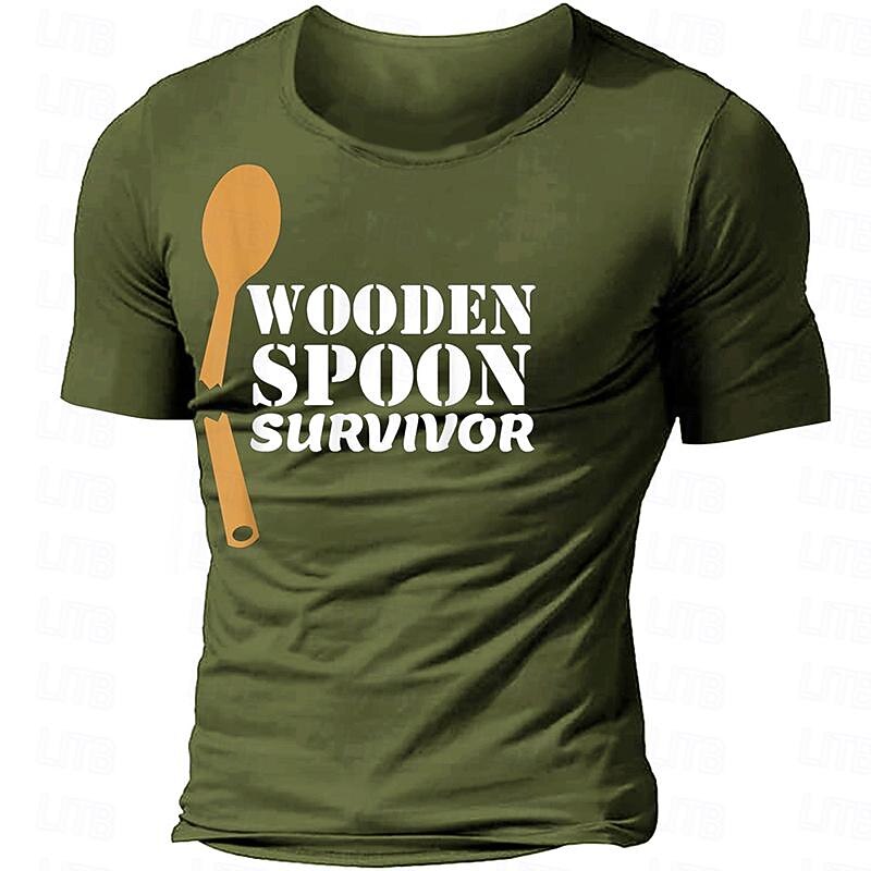 Men's Letter T Shirt Tee Top Cotton Short Sleeve Graphic Shirt Black Army Green Comfortable Tee Sports Outdoor Holiday Fashion Designer Clothing2