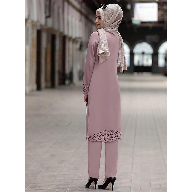 Women's Pants Outfits Abaya Dubai Islamic Arabic Arabian Muslim Ramadan Solid Color Adults' Costume3