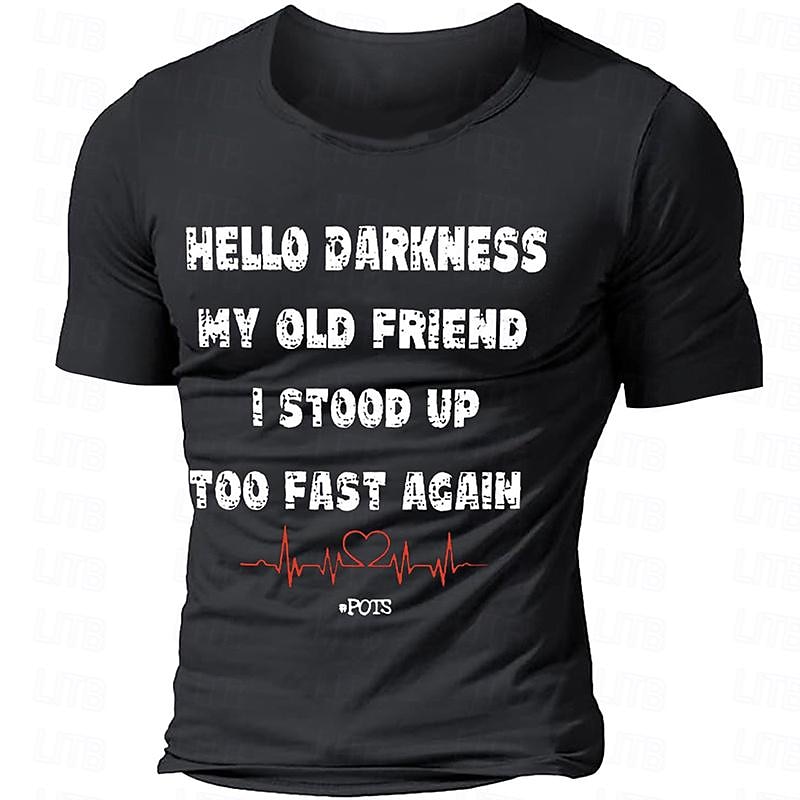 Men's Letter T Shirt Tee Top 100% Cotton Short Sleeve Graphic Shirt Black Army Green Dark Blue Comfortable Tee Sports Outdoor Holiday Fashion Designer Clothing