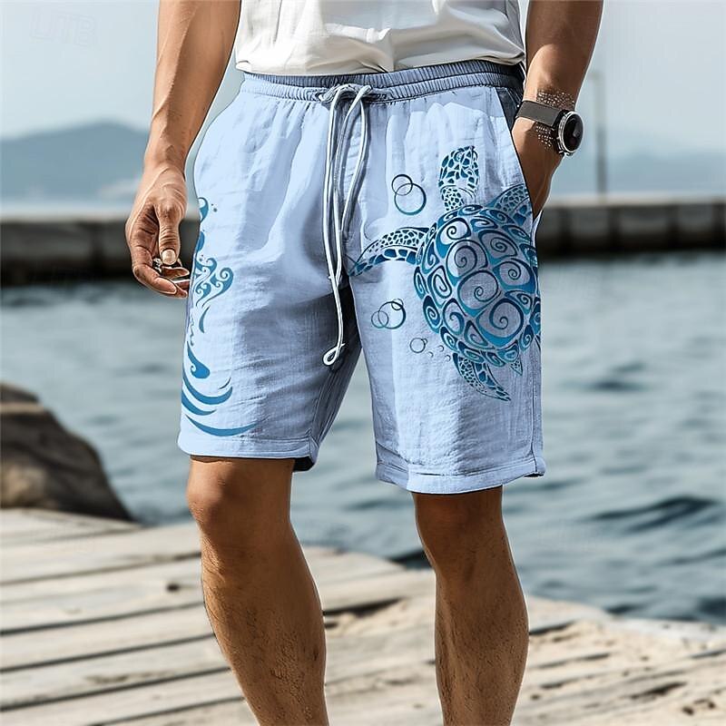 Sea Turtle Marine Life Men's Resort 3D Printed Board Shorts Swim Trunks Elastic Waist Drawstring with Mesh Lining Aloha Hawaiian Style Holiday Beach S TO 3XL3