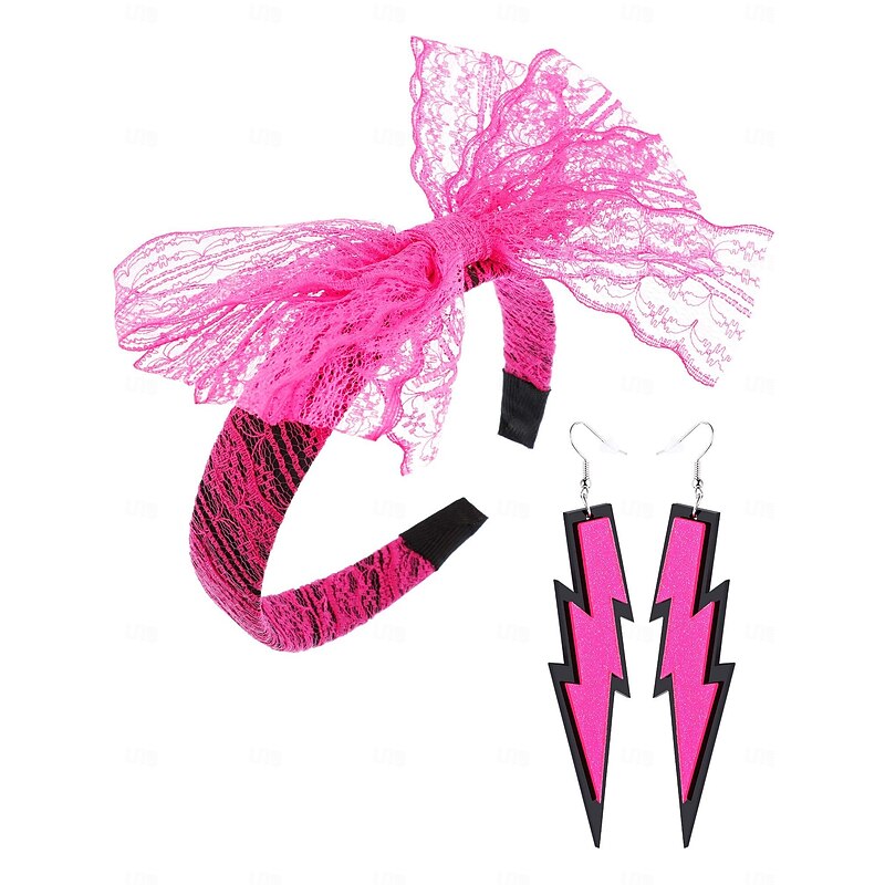 Retro Vintage 1980s Outfits Headband Earrings Fancy Dress Women's Halloween Carnival Masquerade Party / Evening Pride Parade Pride Month Adults' 1 Pair of Earrings Headband