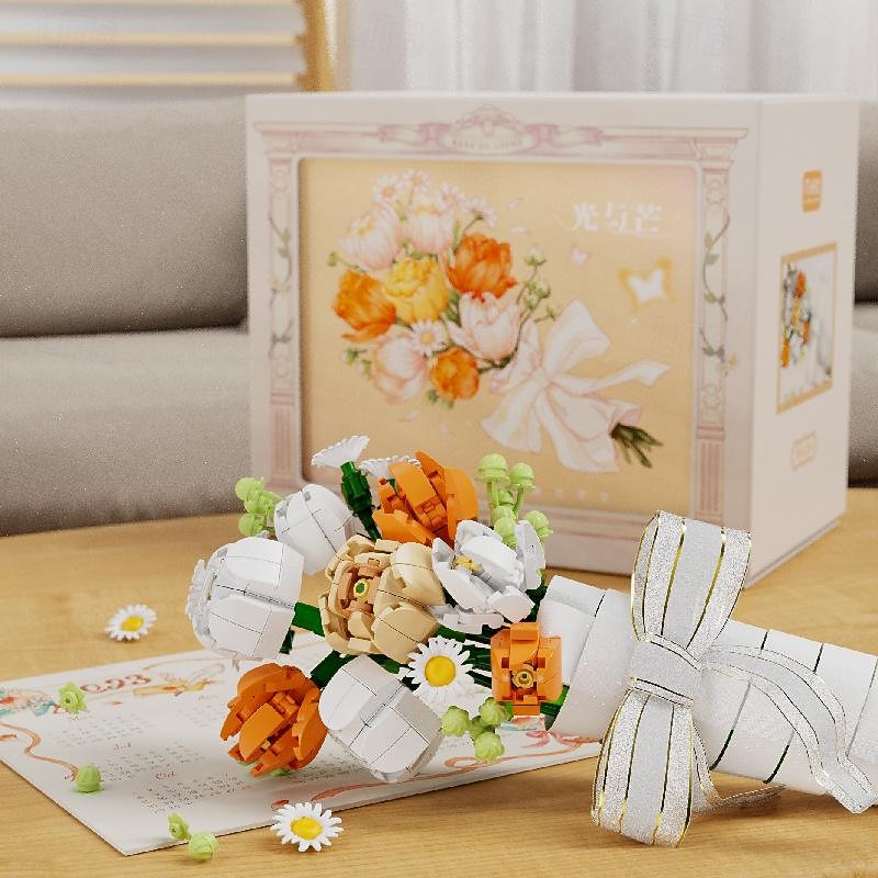 Women's Day Gifts Moonlight Society Mini Particle Creative DIY Toys Eternal Flower Building Blocks Flower Bundle Series Women's Day Mother's Day Gifts for Girls Mother's Day Gifts for MoM4