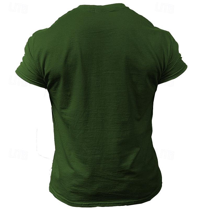 St. Patrick Men's Graphic Shamrock Poker Lucky Irish T Shirt T shirt Tee Short Sleeve T shirt 3D Print Crew Neck Shirt Daily Designer Retro Vintage Sports Outdoor Holiday Going out Black Blue Green2